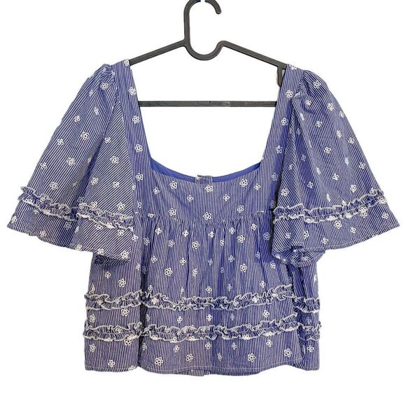 Tularosa Laney Crop Top Navy White S - Picture 5 of 8